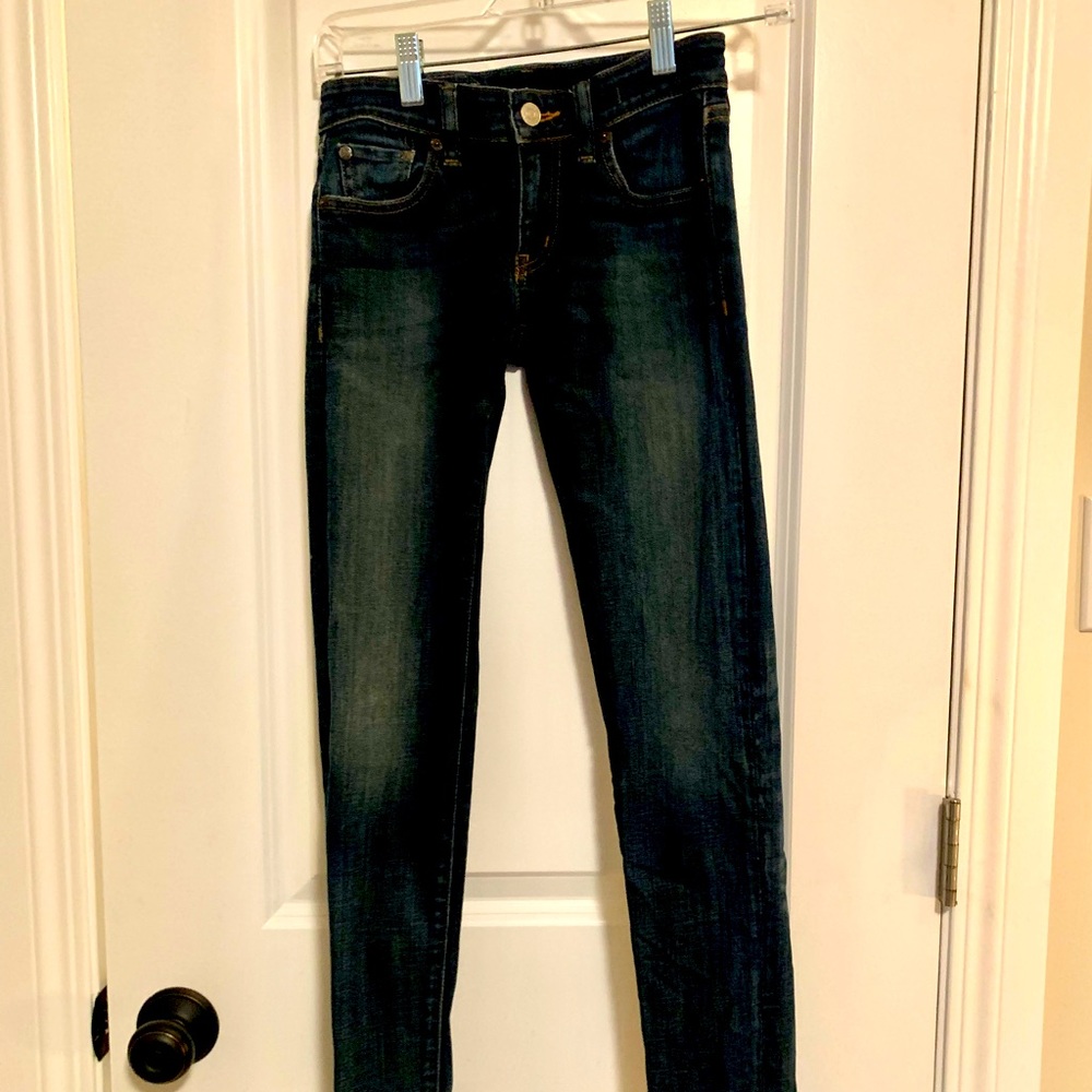 Ralph Lauren ladies skinny jeans size 24x32 medium dark wash like new condition